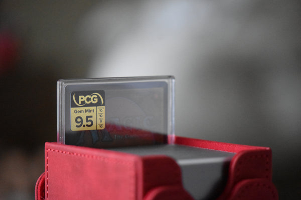Ardyn Izunia PCG 9.5 Gem Mint in a Slim Player Slab and red deck box - back view