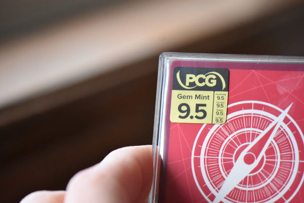 Closeup view of backside of a Boa Hancock (038) (Parallel) PCG 9.5 Gem Mint in a Slim Player Slab.