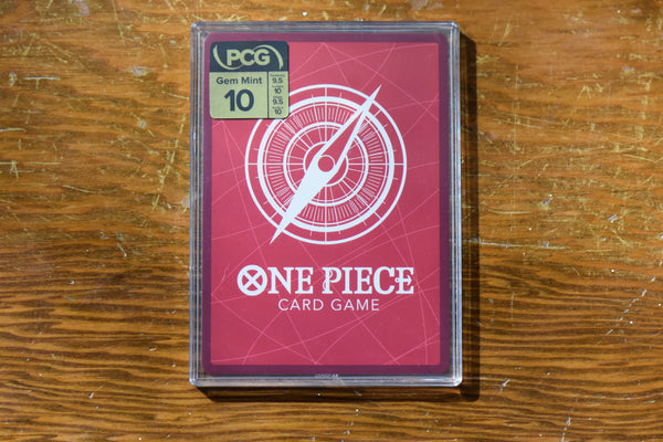 A Koby Alternate Art Leader encased in a PCG Slim Player Slab with grade details.