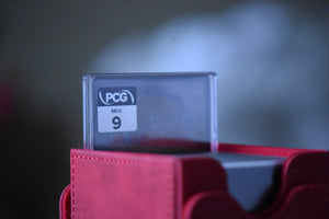 Atraxa Halo PCG 9 Mint in a Slim Player Slab with red deckbox - back view