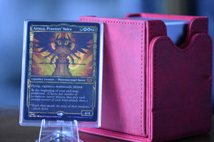 Atraxa Halo PCG 9 Mint in a Slim Player Slab with red deckbox - front view
