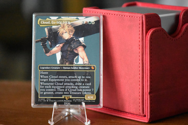 Cloud Ex Borderless PCG 9 Mint in a Slim Player Slab with red deckbox - front view