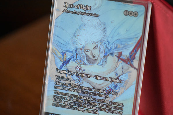 Hero of Light PCG 9.5 Gem Mint in a Slim Player Slab - closeup angle