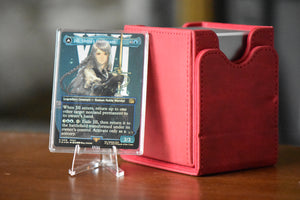 Jill Shiva's Dominant PCG 10 Pristine in a Slim Player Slab next to red deckbox - front view