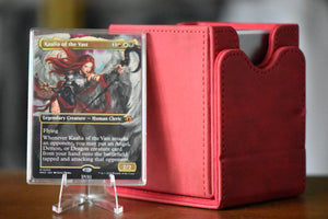 Kaalia of the Vast PCG 9 Mint in a Slim Player Slab next to a red deckbox - front view