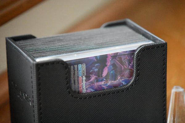 Monkey.D.Luffy 2nd Anniversary Promo PCG 10 Pristine slab inside a black Ultimate Guard deck box.