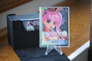 Perona (021) (Alternate Art) One Piece Leader in a PCG 9.5 Slim Player Slab - front of card