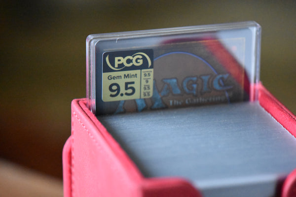 Sauron Surge Foil PCG 9.5 Gem Mint in a Slim Player Slab - back view