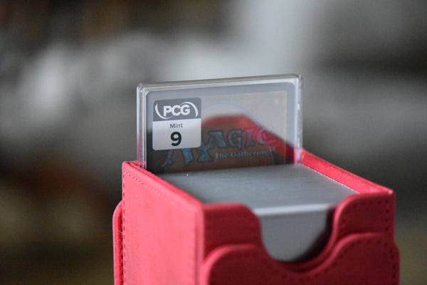Ulamog Borderless PCG 9 Mint in a Slim Player Slab inside a deckbox - back view